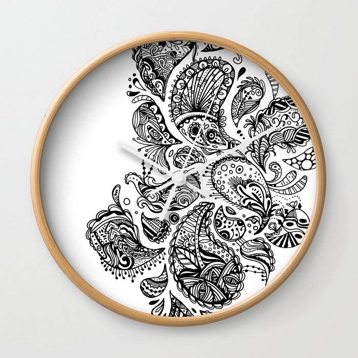 Extraterrestrial Paisley Wall Clock