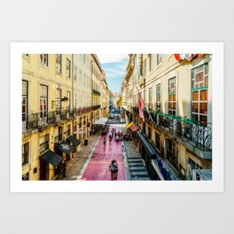 Free Printable Framed Wall Art Kitchen Rules beautiful pink street downtown lisbon city wall art print modern architecture art poster