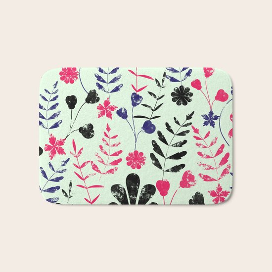 Floral Pattern Bath Mat