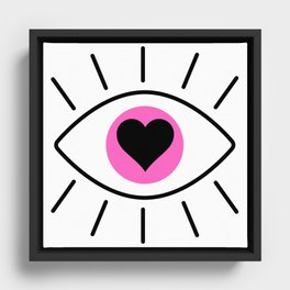 An Eye with a Heart Framed Canvas