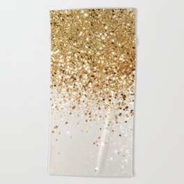 Sparkling Gold Glitter Glam #2 (Faux Glitter) #shiny #decor #art #society6 Beach Towel