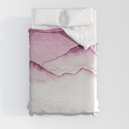 Pink Sky Mountains Duvet Cover