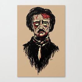 Edgar Allan Poe Zombie Canvas Print