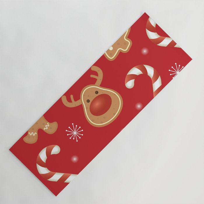 Christmas Pattern Cute Cookie Deer Gingerbread Yoga Mat