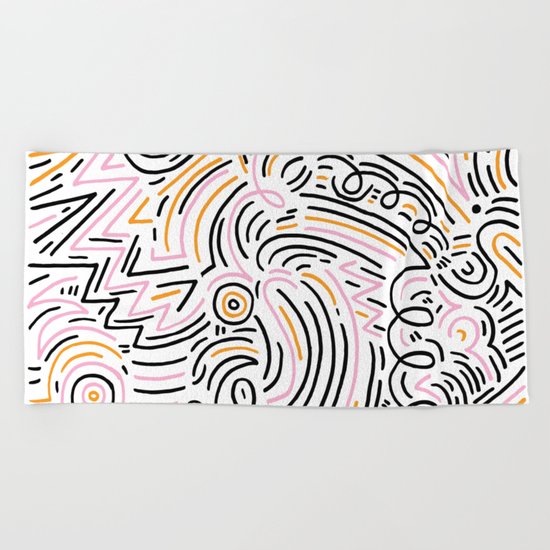squiggle wiggles Beach Towel