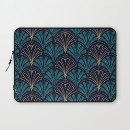 Gold Teal Art Deco Great Gatsby Style Pattern Laptop Sleeve