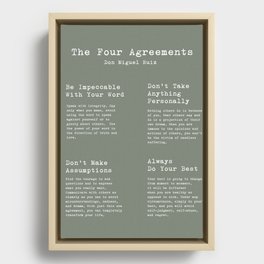The Four Agreements Green Framed Canvas