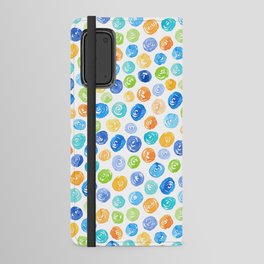 Watercolor Dots - Blue, green and orange Android Wallet Case