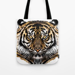 Striped Tiger Big Cat Art - Burning Tote Bag