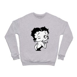 Betty Boop Tease Kiss (Black & White) Crewneck Sweatshirt