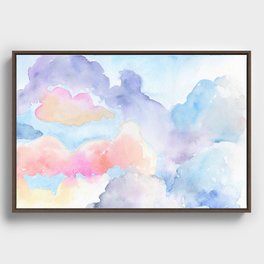 sunny clouds: watercolor painting Framed Canvas