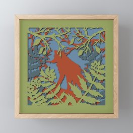 Fox in Woodland Framed Mini Art Print