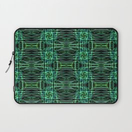 Liquid Light Series 68 ~ Blue & Green Abstract Fractal Pattern Laptop Sleeve