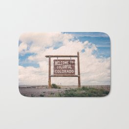 Welcome to Colorful Colorado Bath Mat | Signs, Explore, Clouds, Colorado, Color, Colorfulcolorado, Curated, Photo, Adventure, Signage 