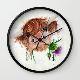 Thistle MacKenzie-McMoo by Fiona Bárcenas Wall Clock