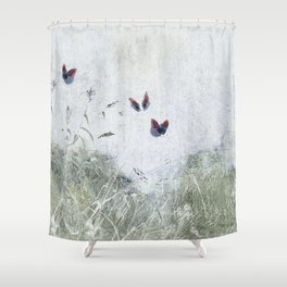 A Spell for Creation - butterflies amongst grass Shower Curtain