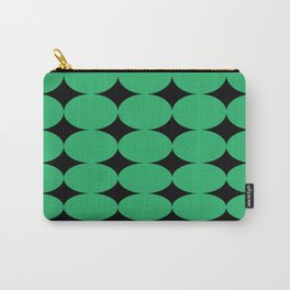 Retro Round Pattern - Green Black Carry-All Pouch