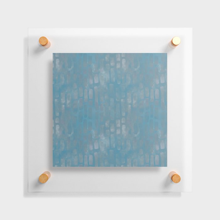 Blue Batik Pattern Floating Acrylic Print