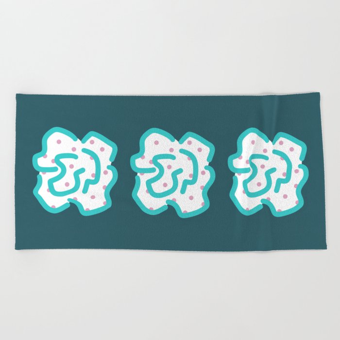 Three spotted flowers 4 Beach Towel
