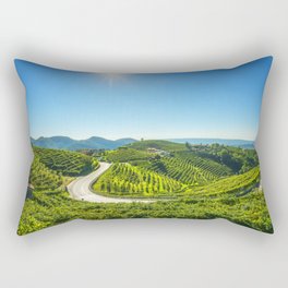 Vineyards and road. Prosecco Hills, Italy Rectangular Pillow