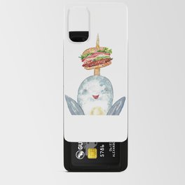 Burger narwhal Painting Kitchen Wall Poster Watercolor  Android Card Case