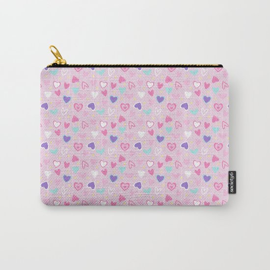 Love Heart Print Carry-All Pouch