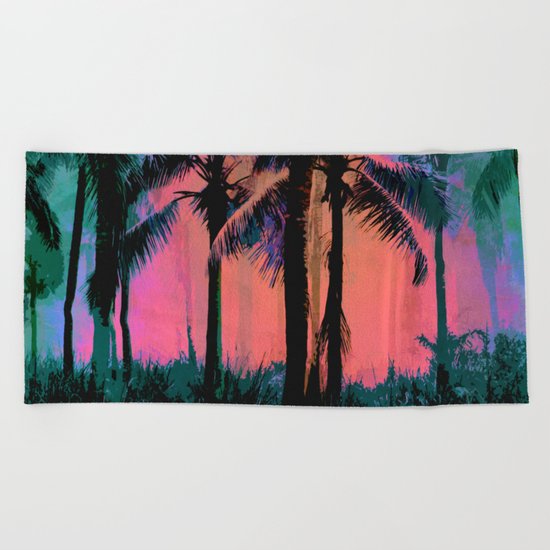 Tropical Sunset Beach Towel
