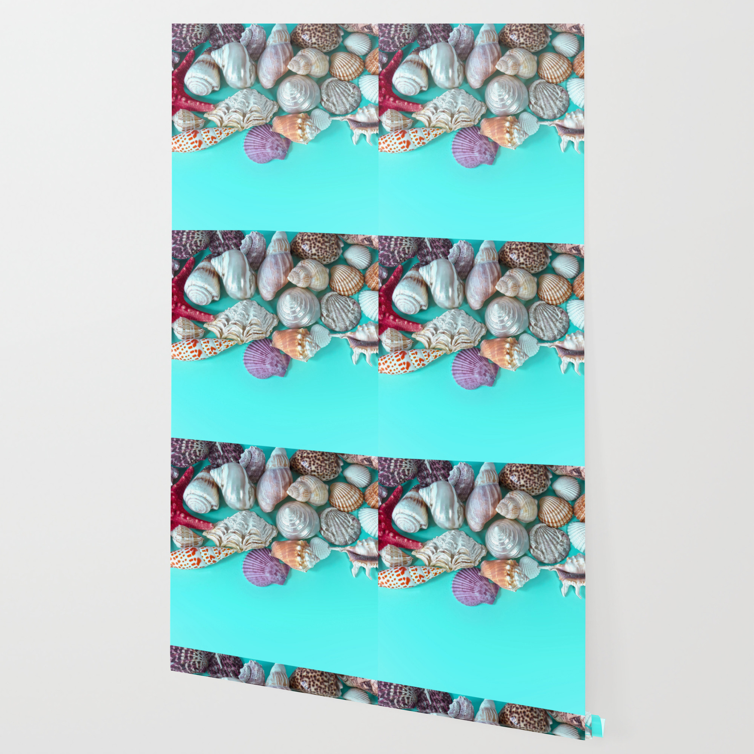 Summer Beach Holiday Ocean Shells Seashells Blue Wallpaper By Shirtsandgifts Society6