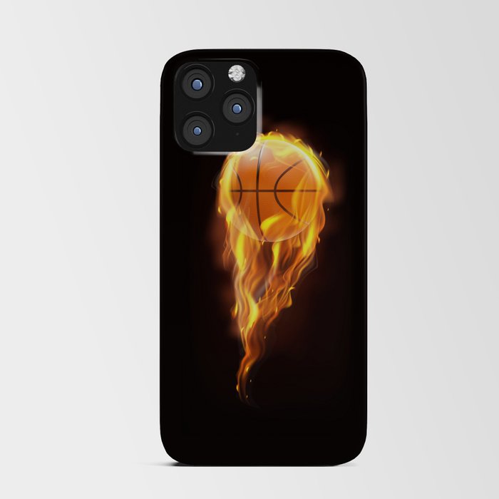 Basketball on fire. Basketball lovers gift. iPhone Card Case