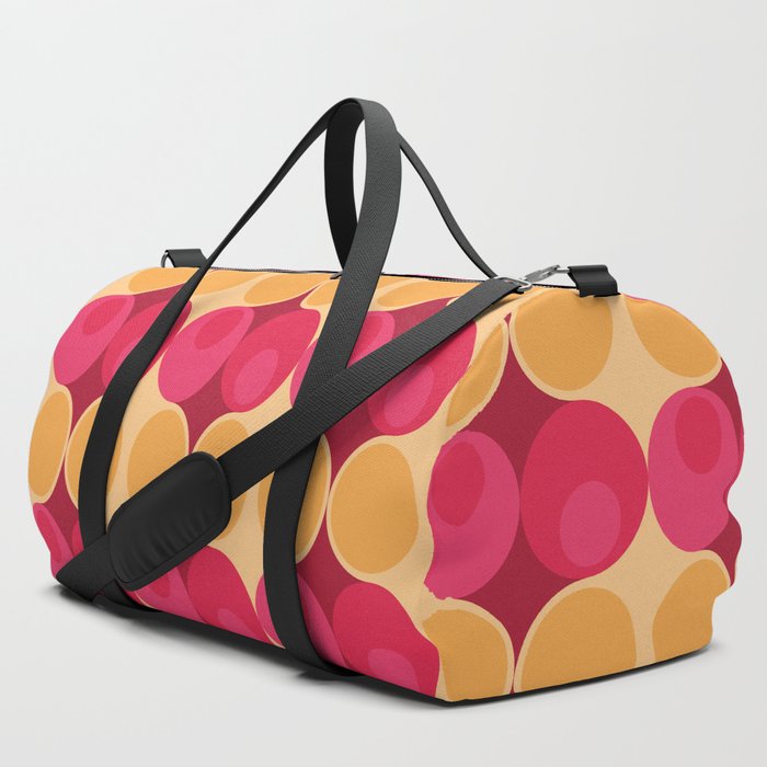 red mcm duffle bag