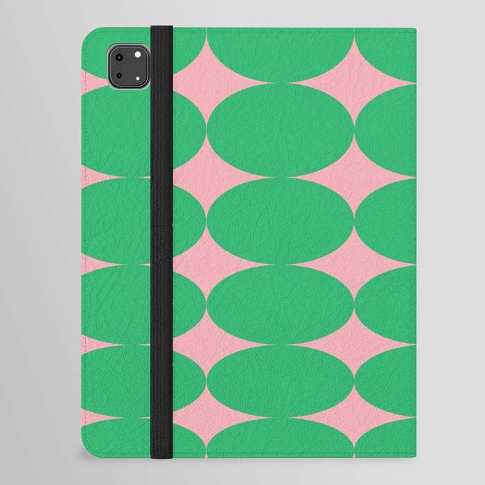 Retro Round Pattern - Green Pink iPad Folio Case