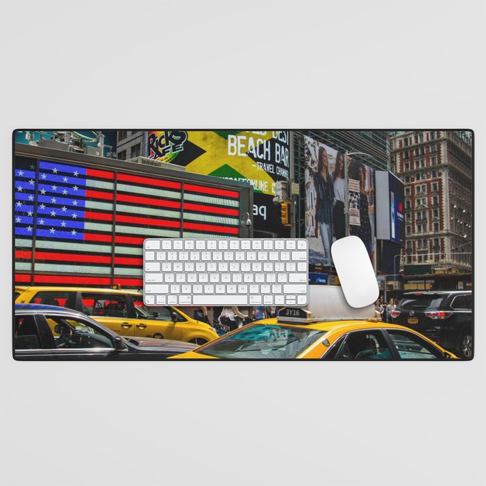 USA Photography - Busy Traffic In New York City Desk Mat