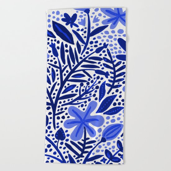 Blue Garden Beach Towel