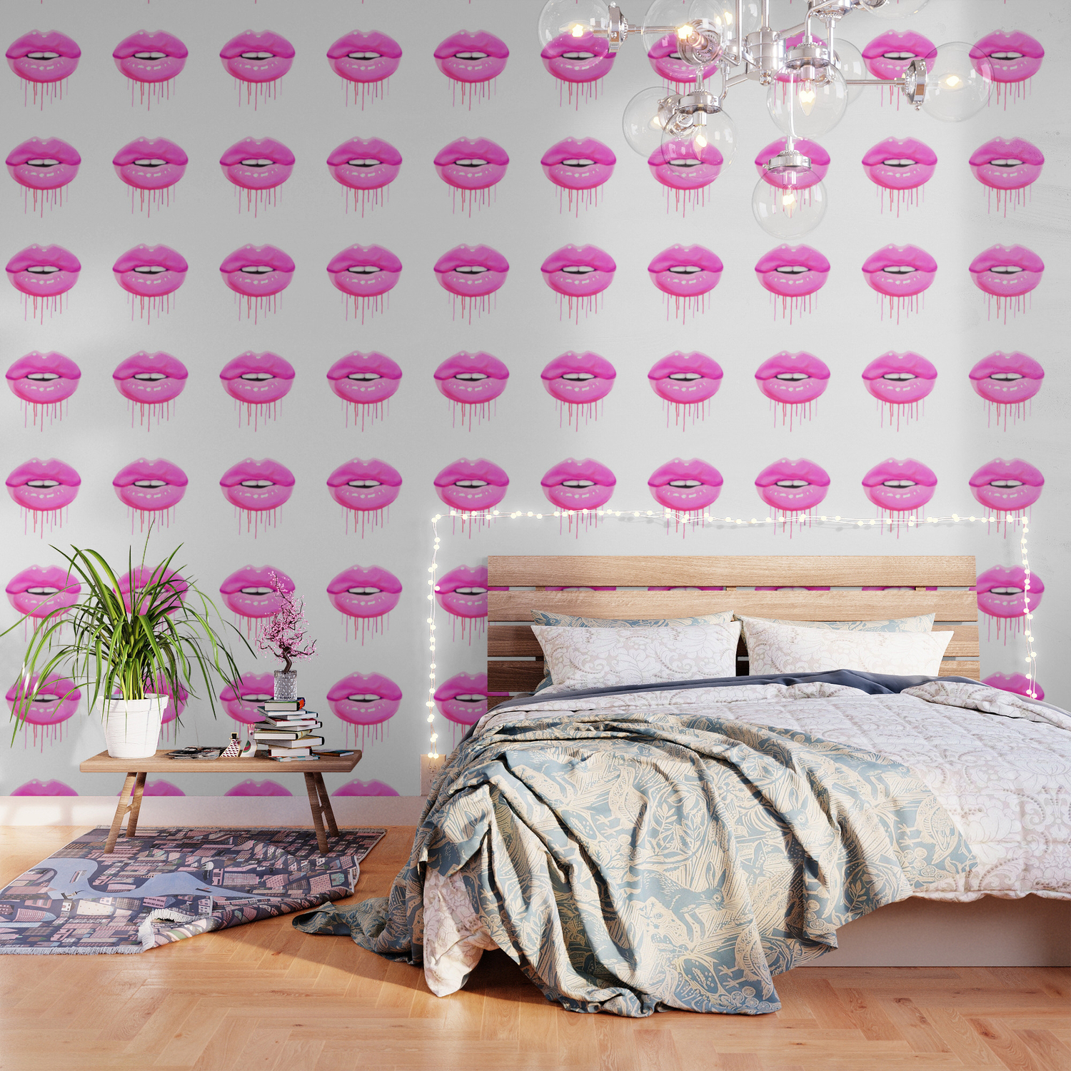 Pink Lips Wallpaper By Vitor7costa Society6