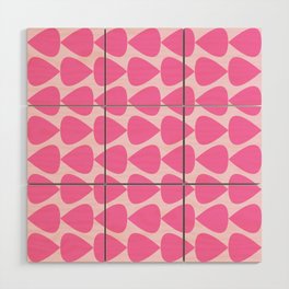 Plectrum Geometric Abstract Pattern in Bright Pink and Light Pink Wood Wall Art