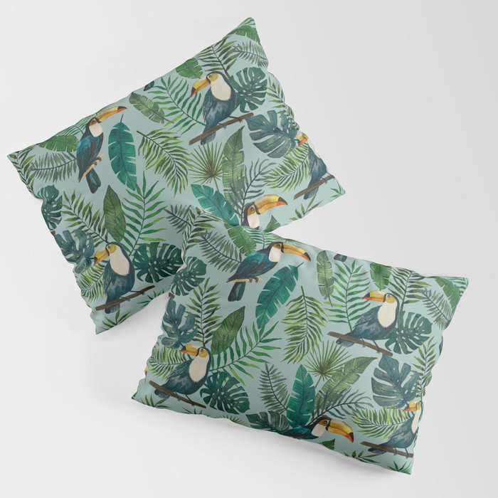 Tropical Toucan Pattern Pillow Sham