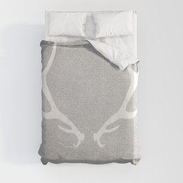 White & Grey Antlers Duvet Cover