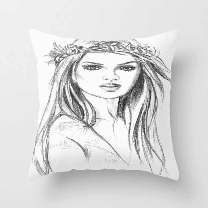 Charcoal Candice Throw Pillow