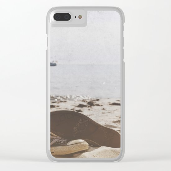 Dream of summer Lonely shoes at the Beach- Summer day- #Society6 Clear iPhone Case