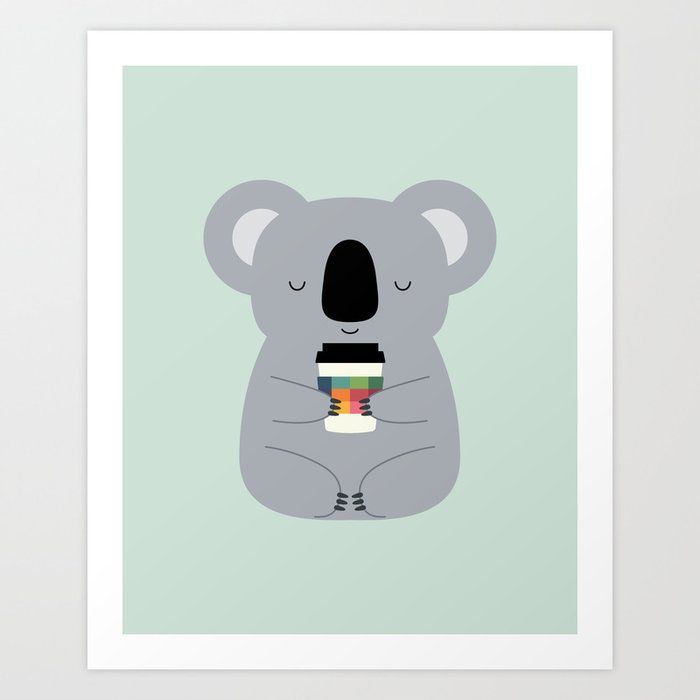 Koala Coffee Time Art Print