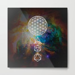 Flower of Life Platonic Solids Sacred Geometry Metal Print | Seedoflife, Universe, Mandala, Galaxy, Geometryshapes, Energyhealer, Ascension, Graphicdesign, Platonic, Nebula 