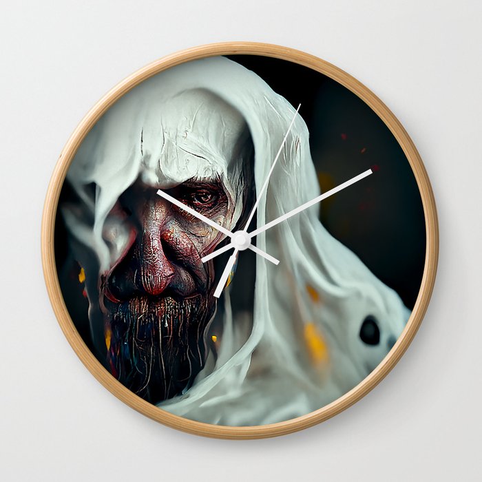 Scary ghost face #1 | AI fantasy art Wall Clock