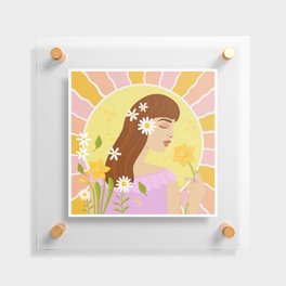 Sunshine Serene - Daisies and Daffodils Floating Acrylic Print