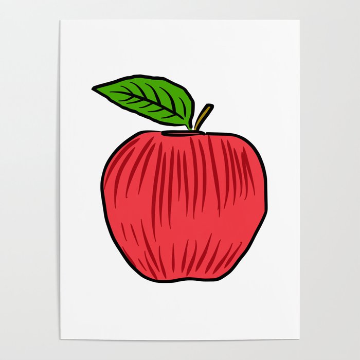 Red Apple Fruit Poster