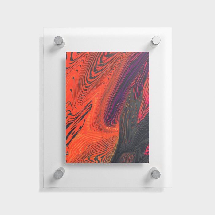 FUNKY OIL 2 - Red Floating Acrylic Print