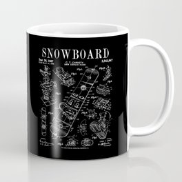 Snowboard Winter Snowboarding Vintage Patent Drawing Print Coffee Mug