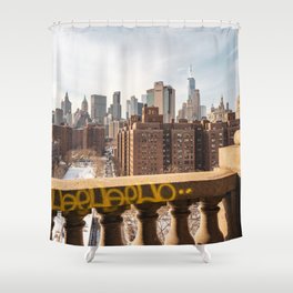 View of New York City | Manhattan Bridge | Travel Photography Shower Curtain