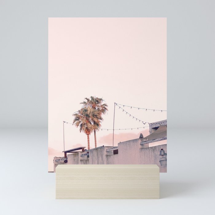 Pink Palms at Sunrise Mini Art Print