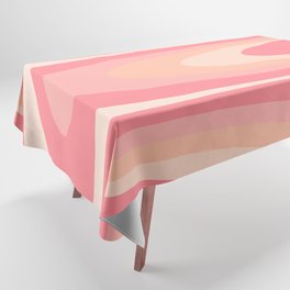 Fab Waves Retro Abstract Pattern in Pink and Blush Tablecloth