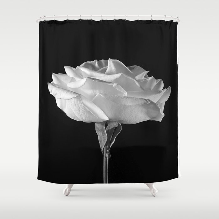 Rose bw Shower Curtain